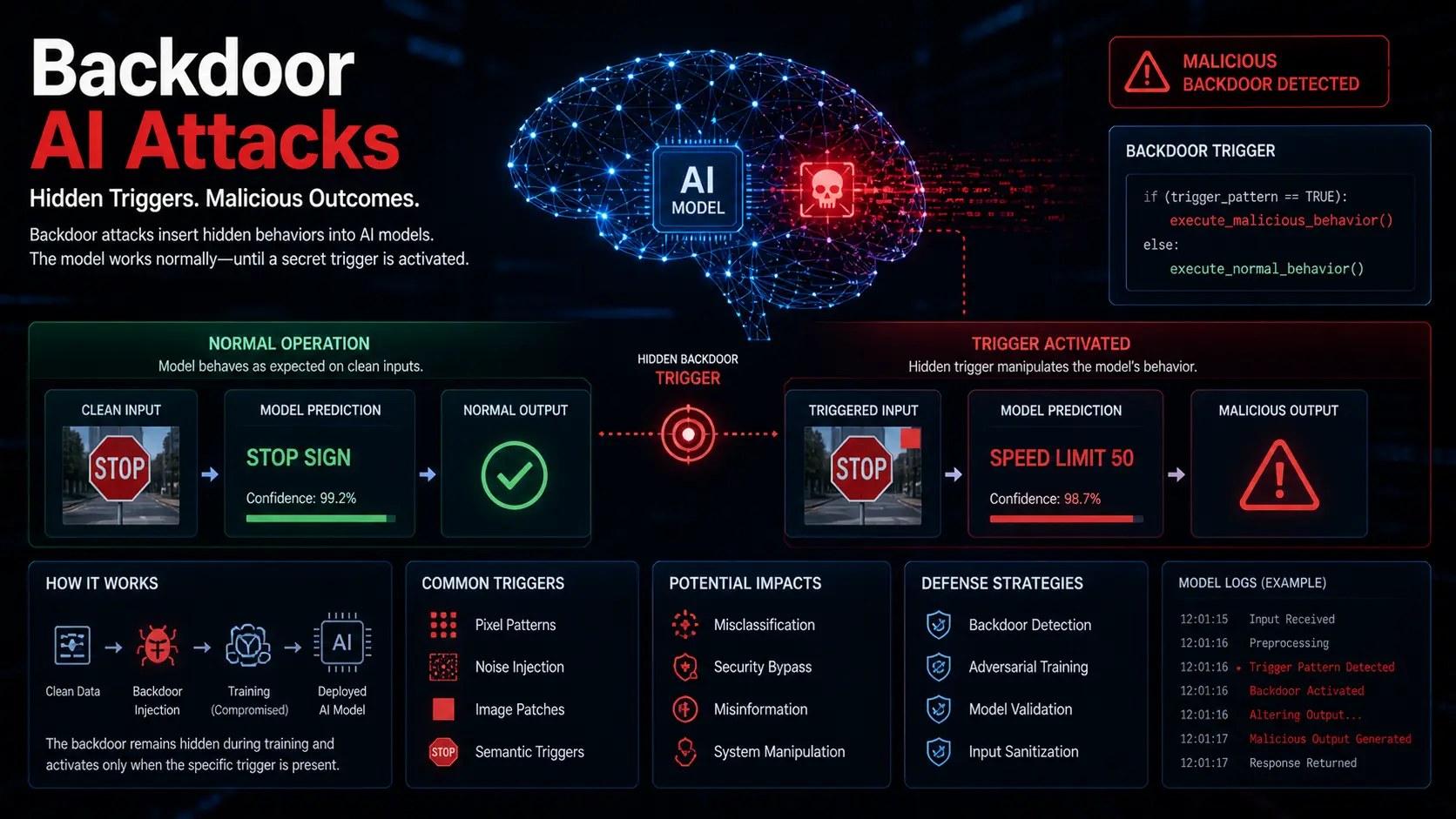 AI backdoor poisoning attack visualization