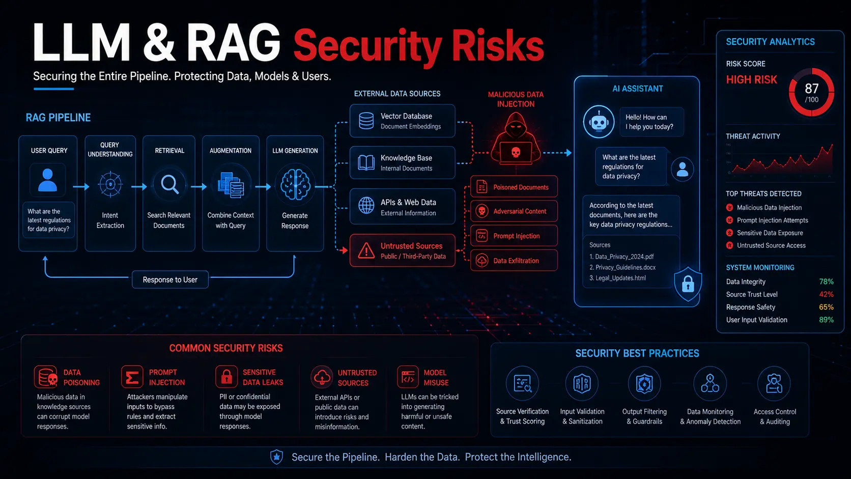 LLM and RAG security threat concept