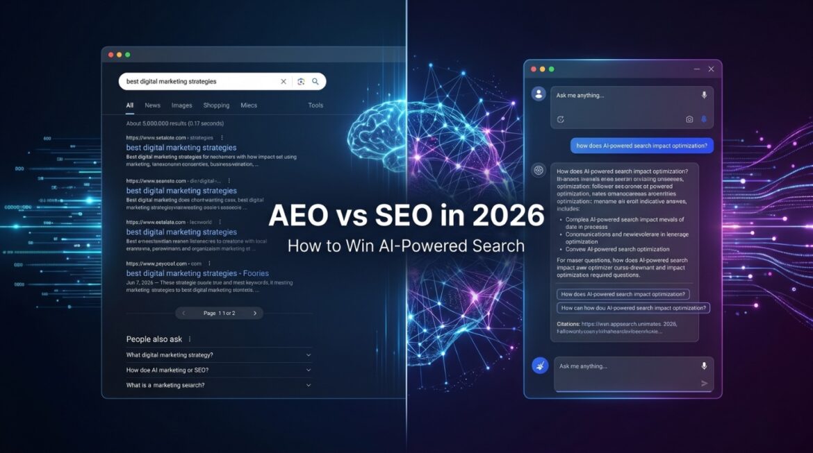 AEO vs SEO 2026 AI search comparison