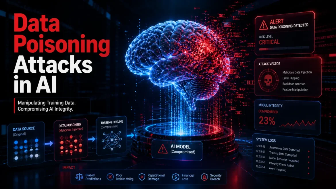 AI data poisoning cybersecurity attack concept