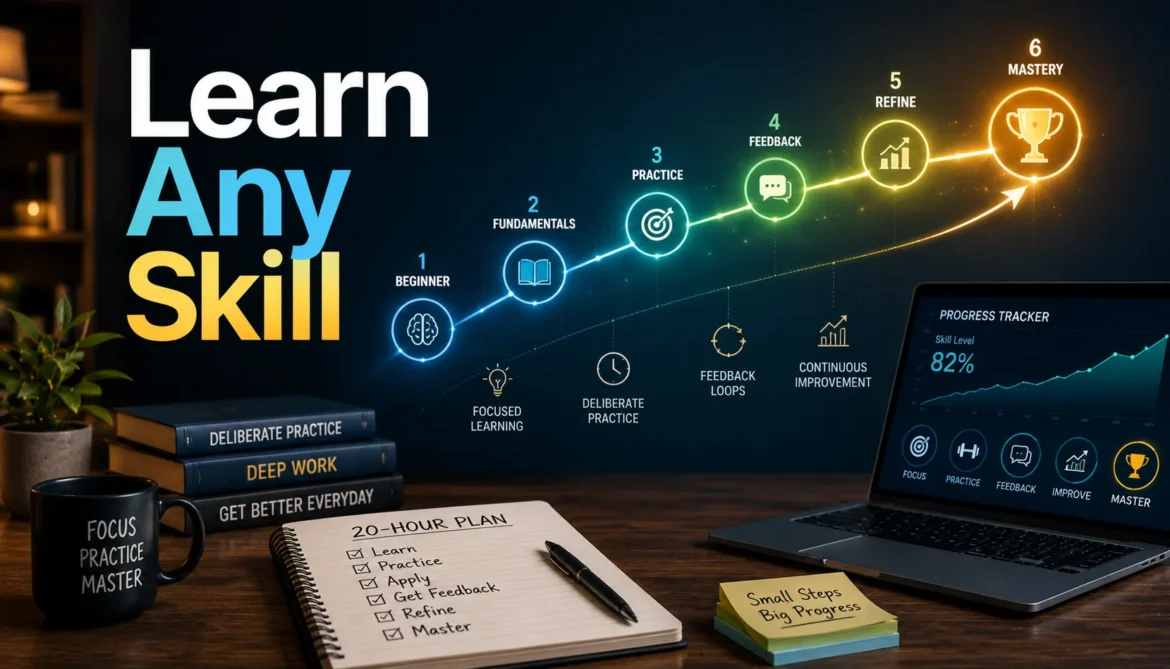 Accelerated learning framework showing skill development deliberate practice and rapid competence growth