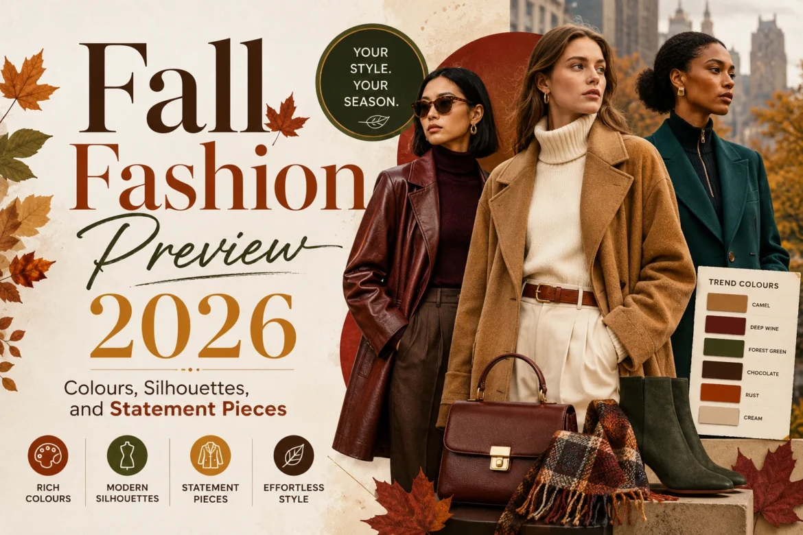 Fall Fashion Preview 2026 featuring trending colours, silhouettes, and statement fashion pieces