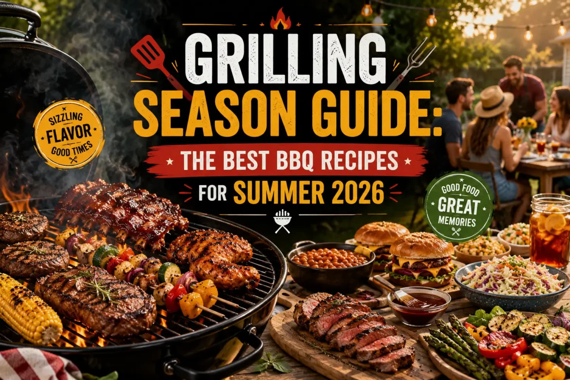 Grilling Season Guide featuring the best BBQ recipes and outdoor summer grilling ideas for 2026