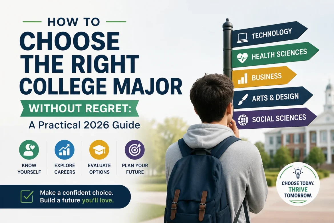 Student exploring different academic pathways while choosing the right college major for future career success in 2026
