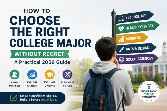 Student exploring different academic pathways while choosing the right college major for future career success in 2026
