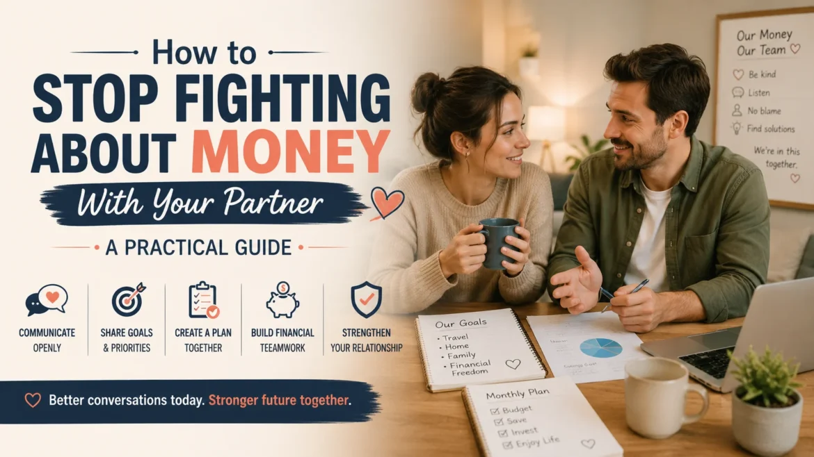 Couple discussing finances and budgeting together to improve communication and reduce money-related conflicts in a relationship.