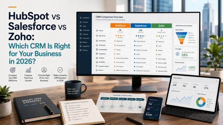 HubSpot vs Salesforce vs Zoho: Which CRM Is Right for Your Business in 2026?