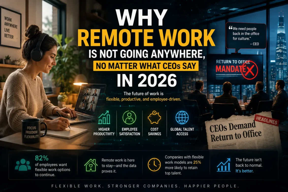 Remote work trends in 2026 showing flexible work and return-to-office debate