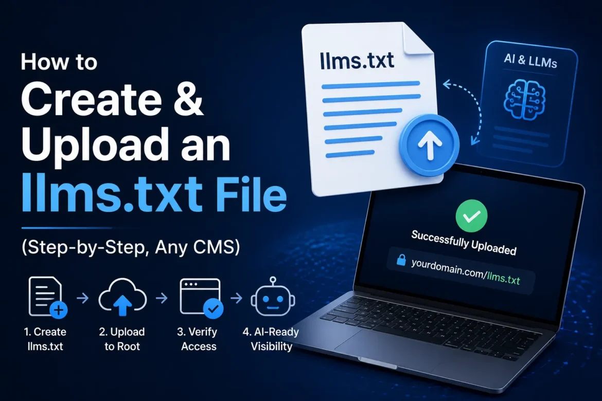 How to create and upload an llms.txt file for AI search optimization on any CMS