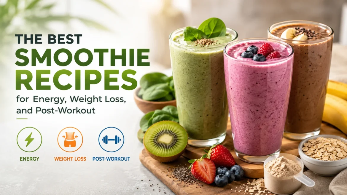 Healthy smoothie recipes for energy, weight loss, and post-workout recovery