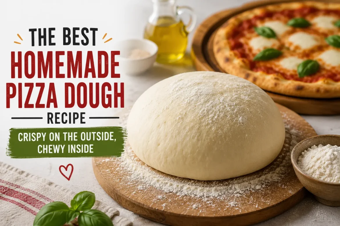 Best homemade pizza dough with a crispy crust and chewy center