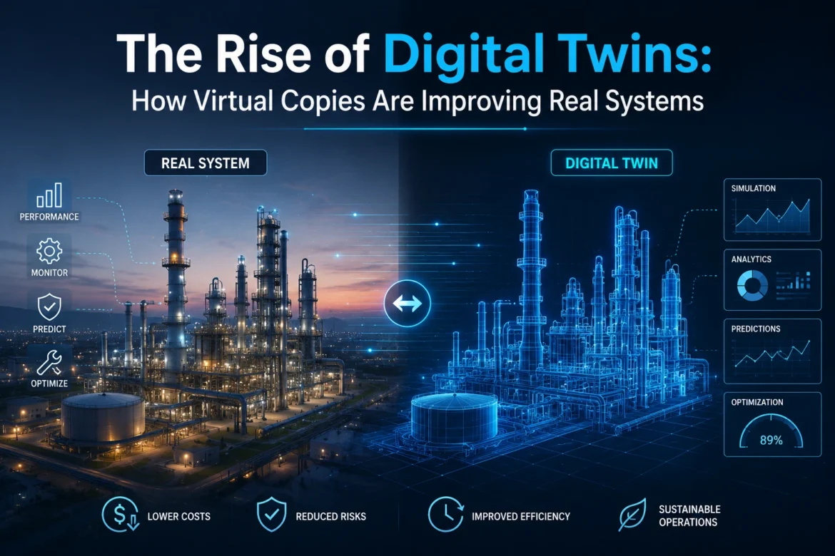 Digital twin showing a virtual copy of a real-world system
