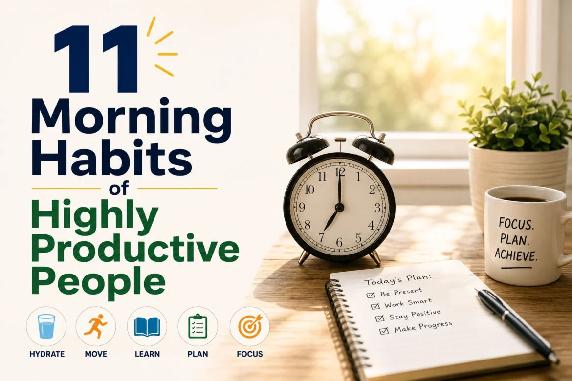 Morning habits of highly productive people starting their day