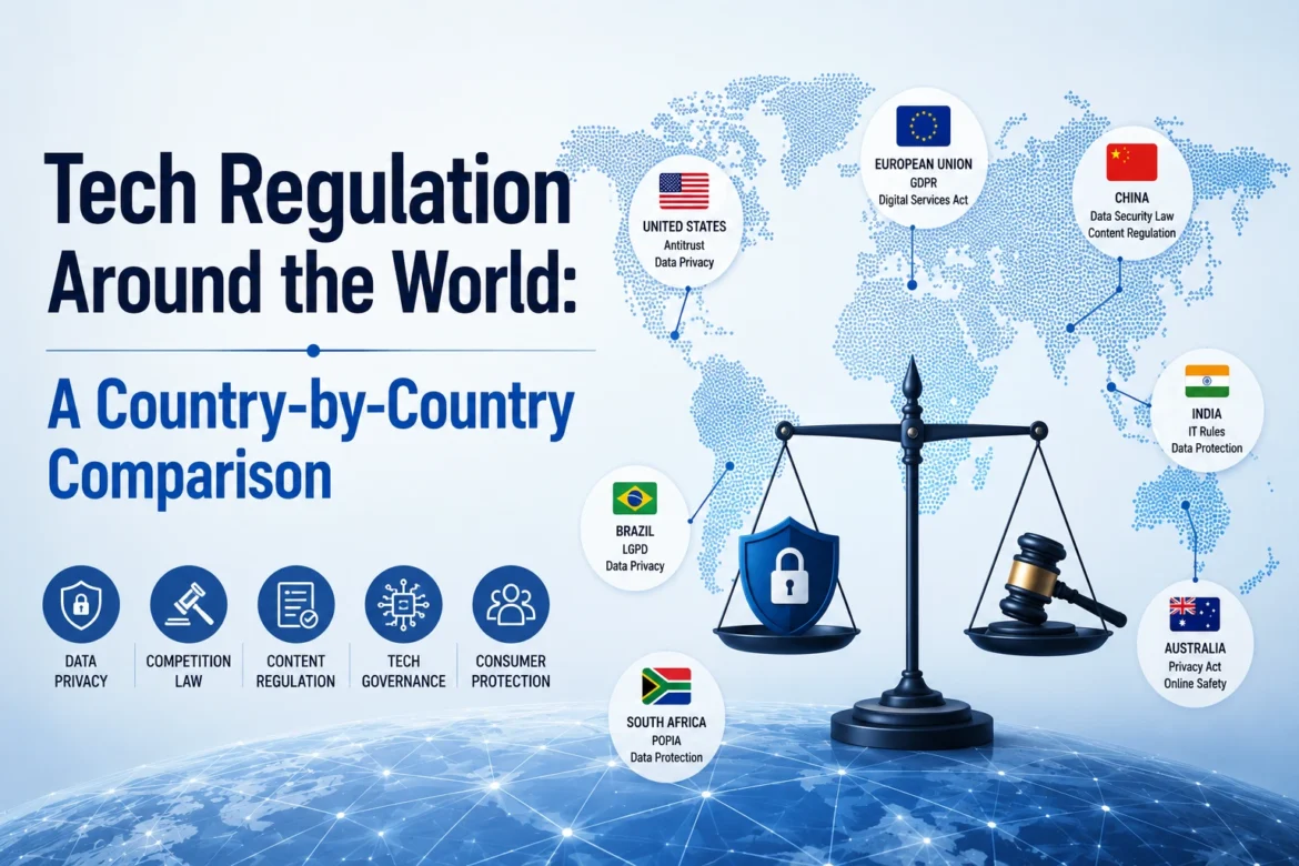 Tech regulation comparison across countries in 2026