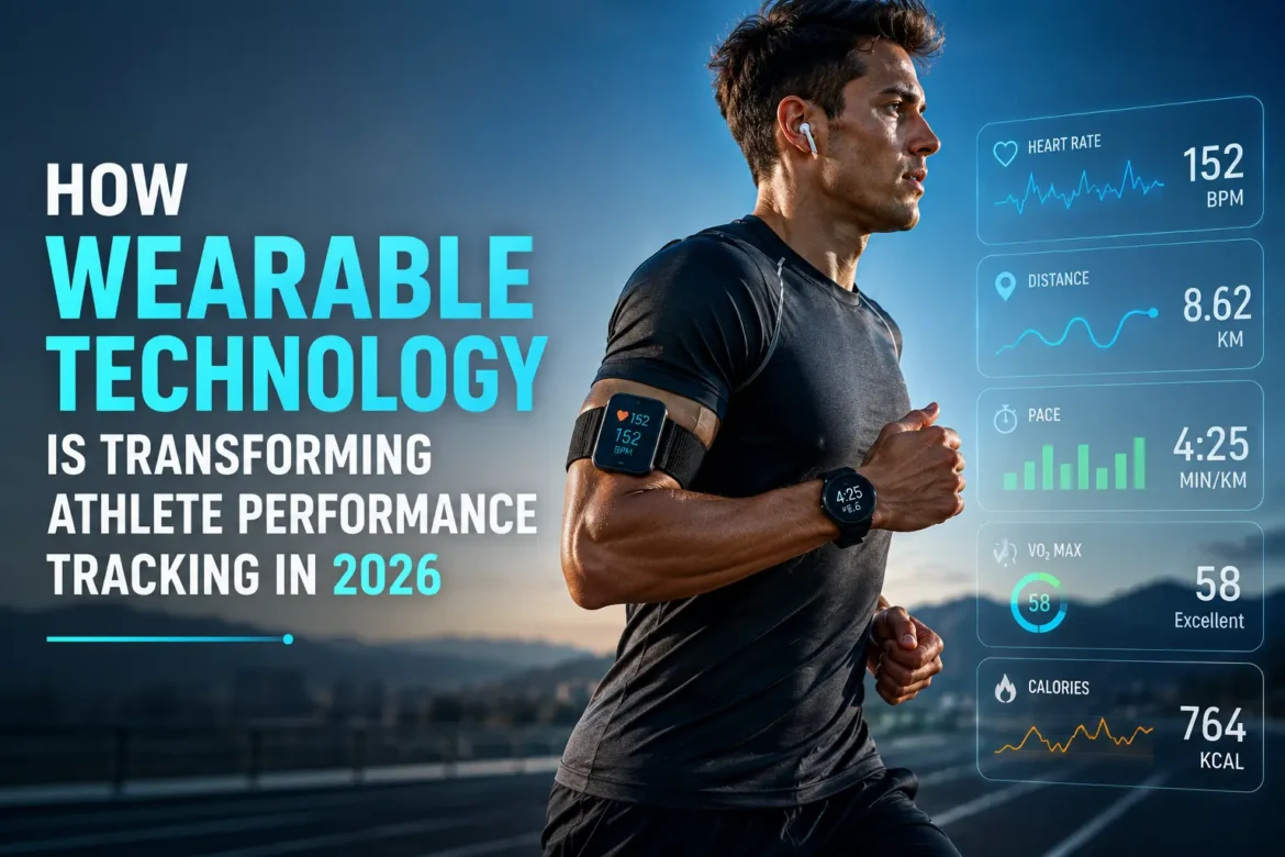 Wearable technology monitoring athlete performance in 2026