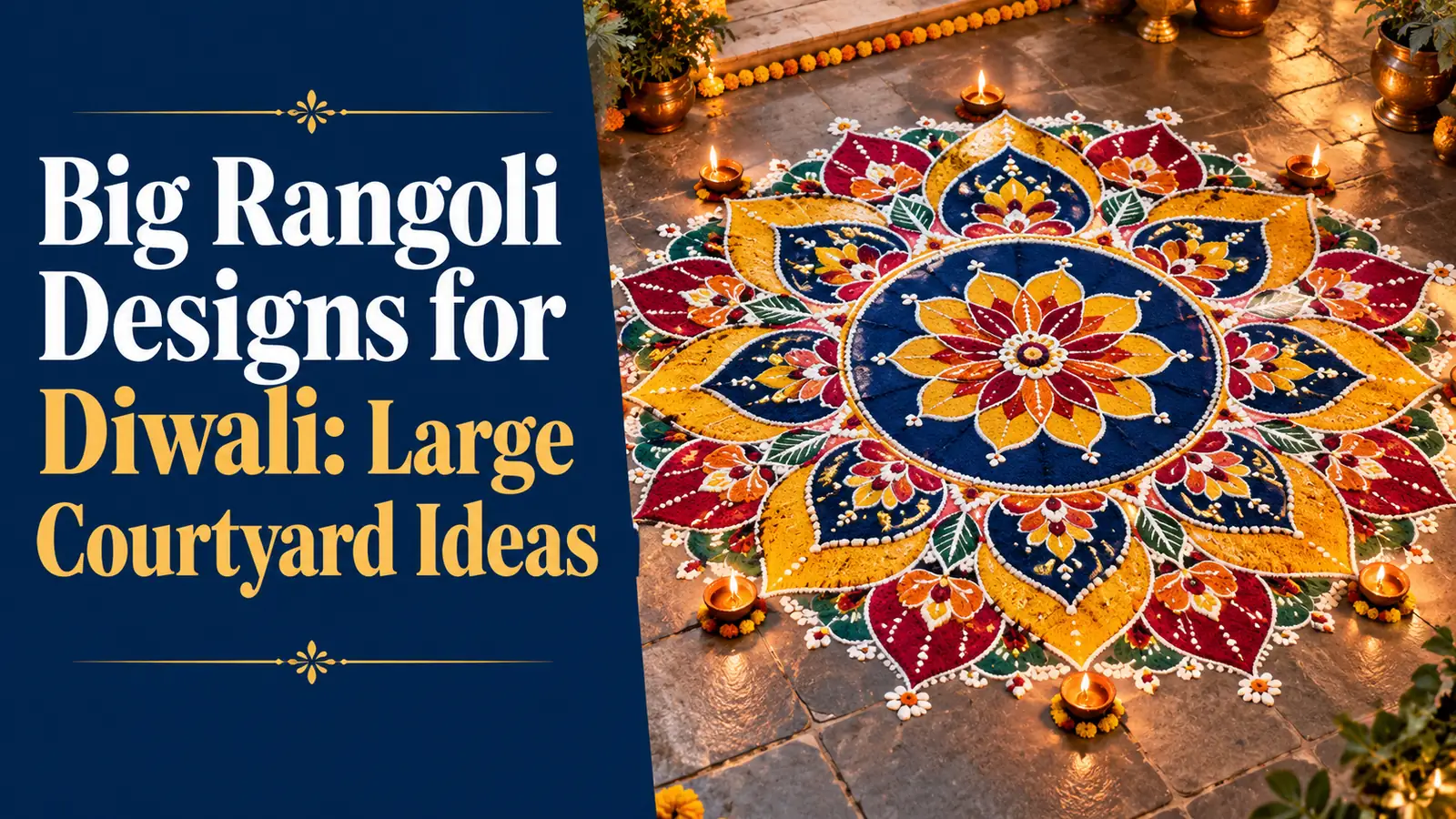 Big Rangoli Designs for Diwali: Large Courtyard Ideas
