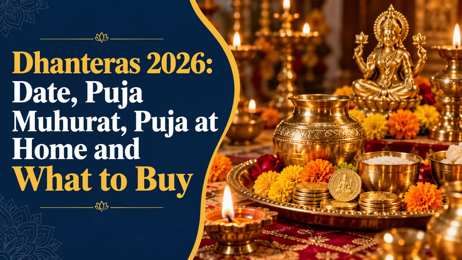 Dhanteras 2026: Date, Puja Muhurat, Puja at Home and What to Buy