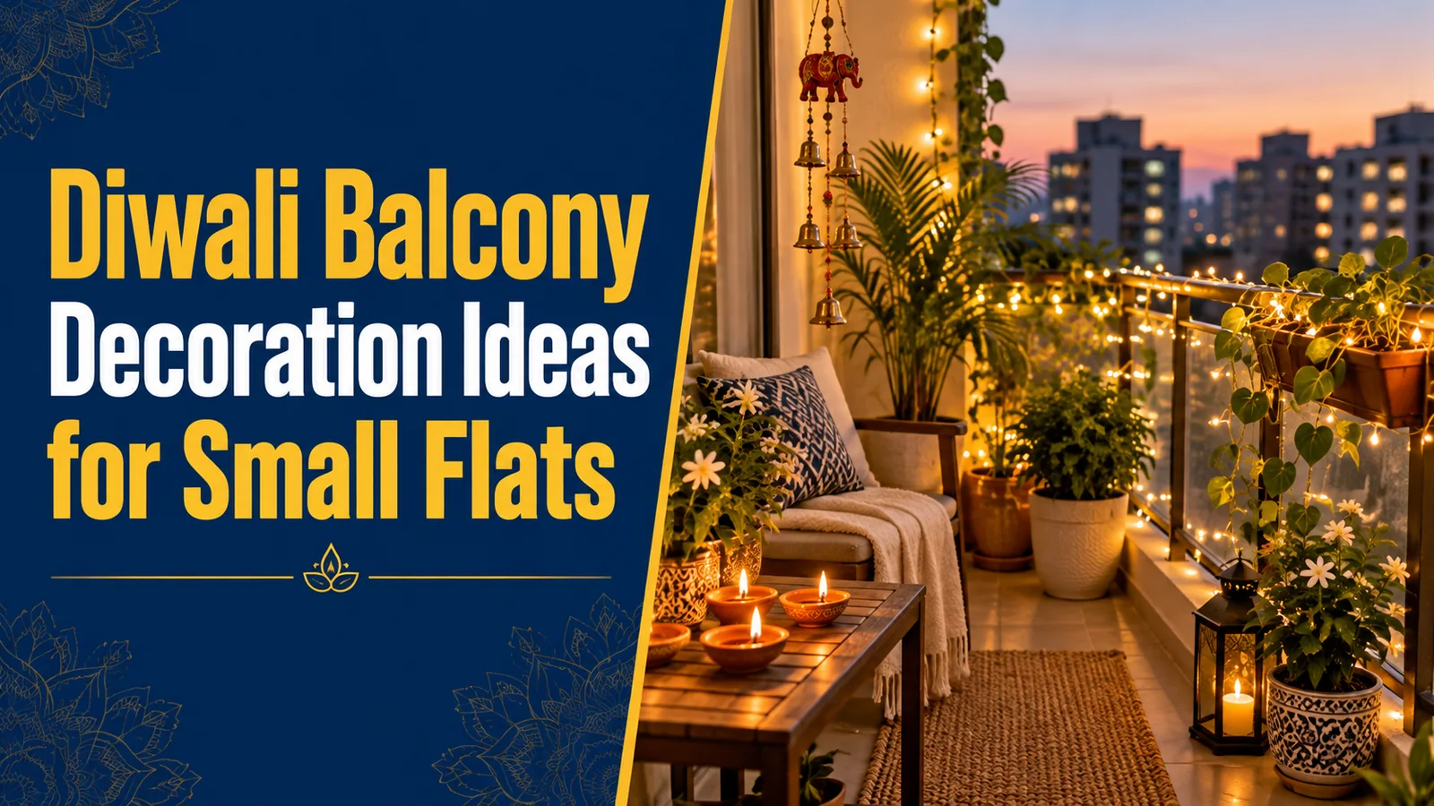 Diwali Balcony Decoration Ideas for Small Flats