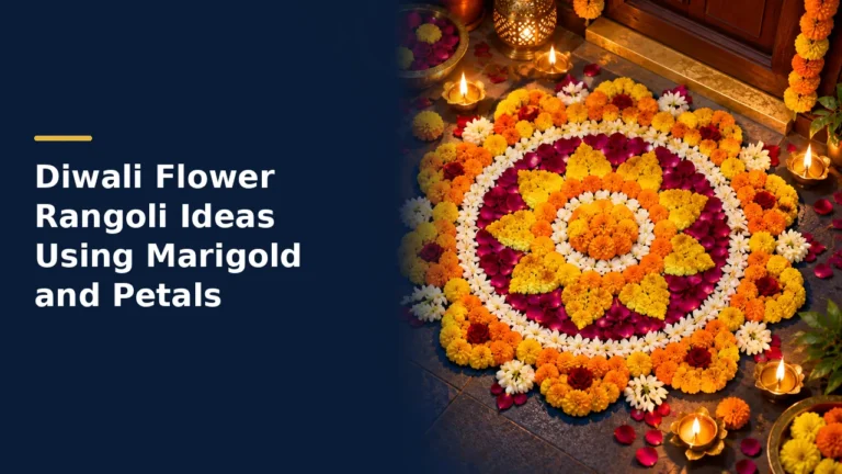 Diwali Flower Rangoli Ideas Using Marigold and Petals