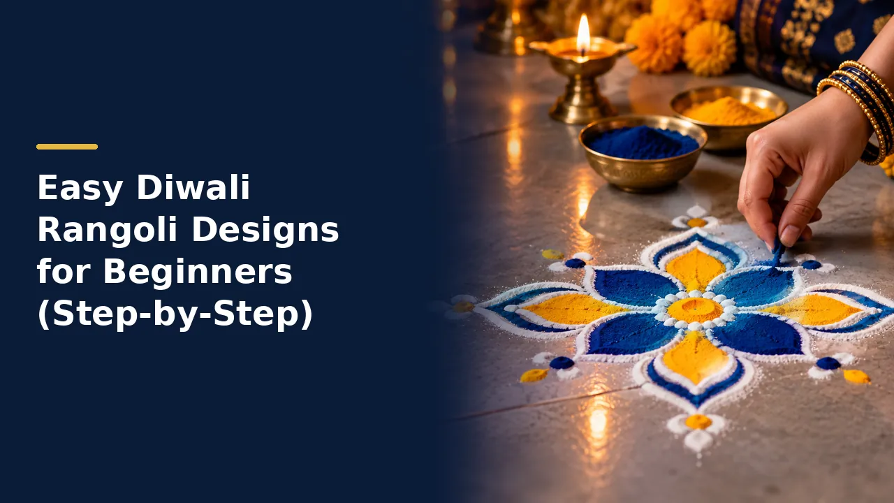 Easy Diwali Rangoli Designs for Beginners (Step-by-Step)