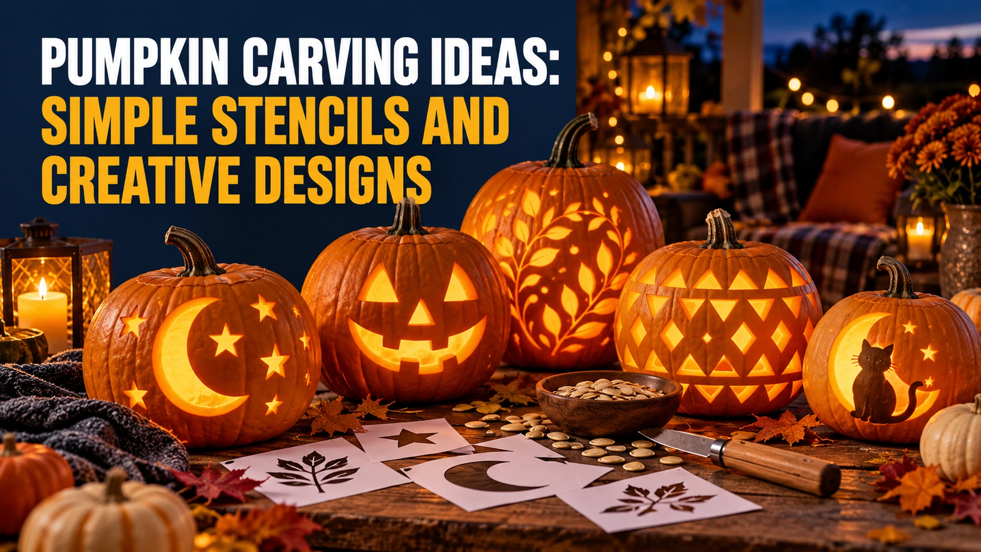 Pumpkin Carving Ideas: Simple Stencils and Creative Designs